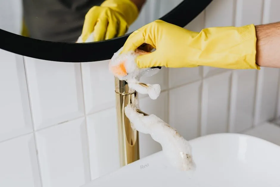 Limpieza de baño y grifería